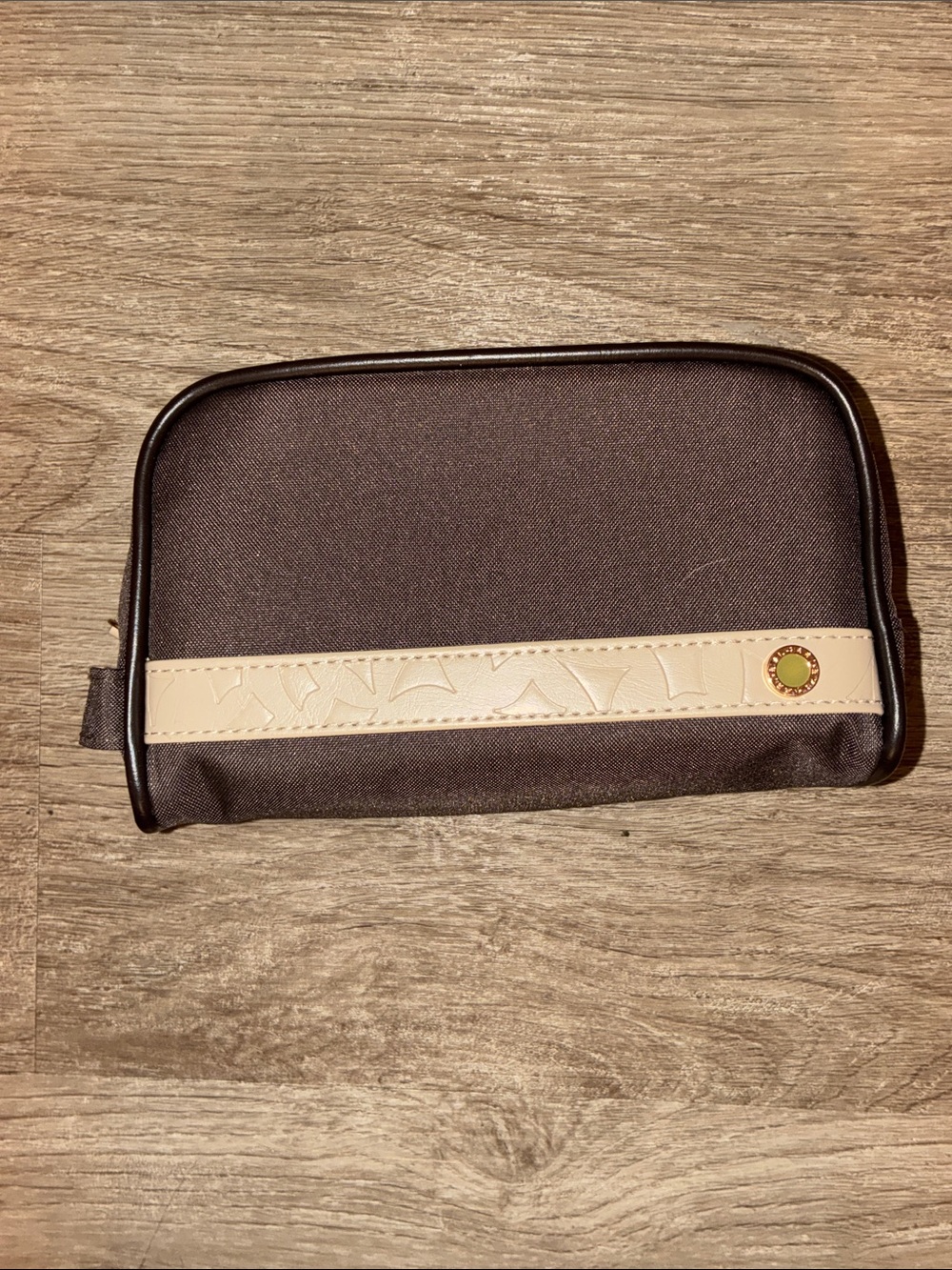 BVLGARI x Emirates Brown Beige Cosmetic Travel Pouch Toiletry Bag